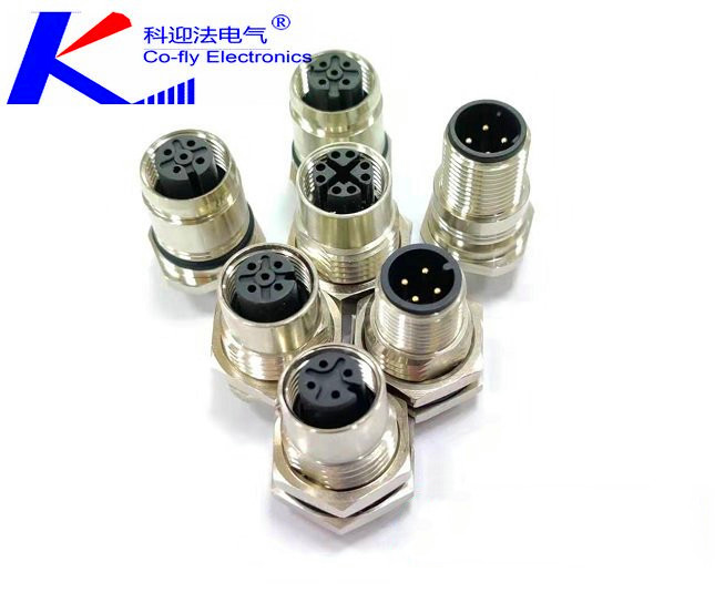 M12板端插座IP67防水連接器4pin